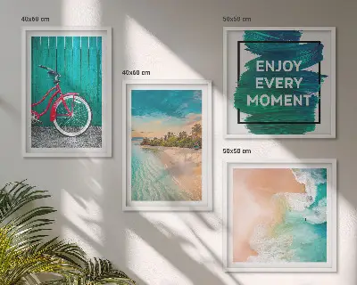 Políptico com moldura com inspiração em bicicletas e barcos marítimos