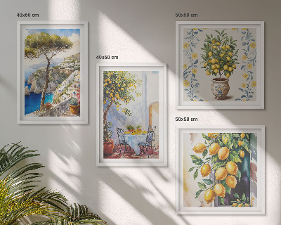 Composição de quadros Limoeiros à beira-mar
