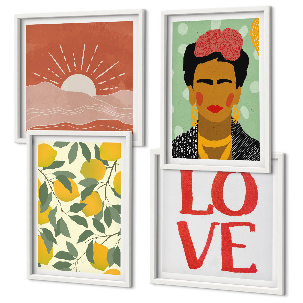 Composição de quadros Inscrição de limões, amor pela paisagem Frida