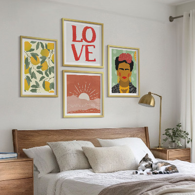 Composição de quadros Inscrição de limões, amor pela paisagem Frida