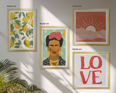 Composição de quadros Inscrição de limões, amor pela paisagem Frida