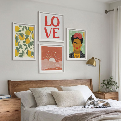 Composição de quadros Inscrição de limões, amor pela paisagem Frida