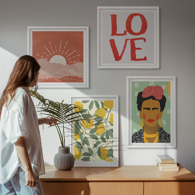 Composição de quadros Inscrição de limões, amor pela paisagem Frida