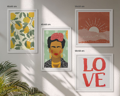 Composição de quadros Inscrição de limões, amor pela paisagem Frida