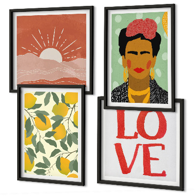 Composição de quadros Inscrição de limões, amor pela paisagem Frida