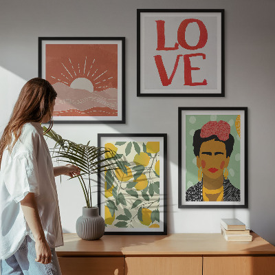 Composição de quadros Inscrição de limões, amor pela paisagem Frida
