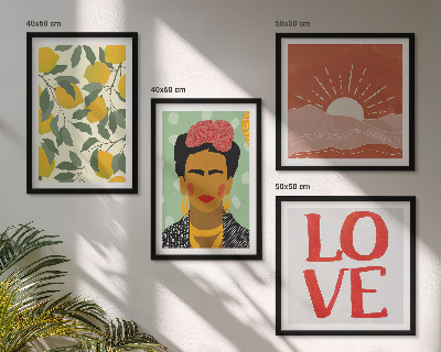 Composição de quadros Inscrição de limões, amor pela paisagem Frida