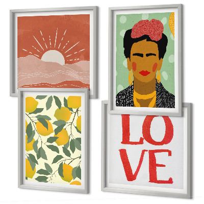 Composição de quadros Inscrição de limões, amor pela paisagem Frida