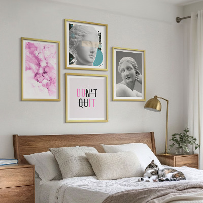 Composição de quadros Escultura abstrata em aquarela