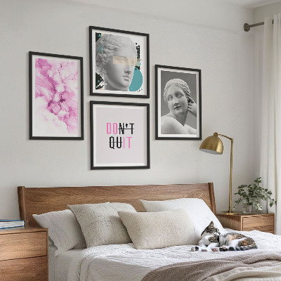 Composição de quadros Escultura abstrata em aquarela