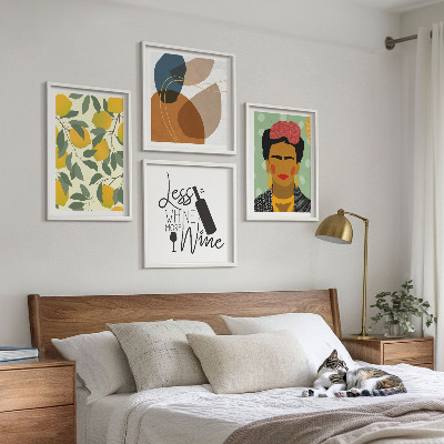 Políptico com moldura Retrato de Frida com vinho de limão