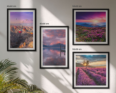Composição de quadros Pôr do sol nos campos de lavanda