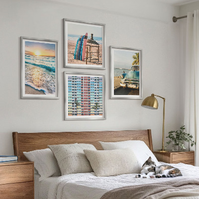 Conjunto de 4 quadros com moldura Vistas do pôr do sol em Miami