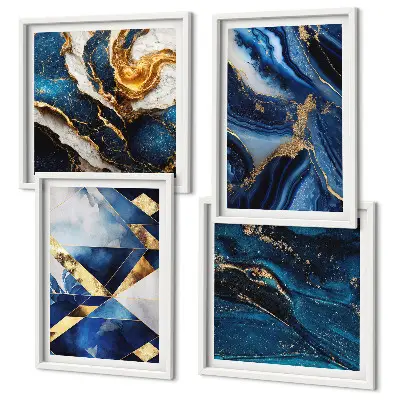 Conjunto de 4 quadros com moldura com padrões abstratos elegantes