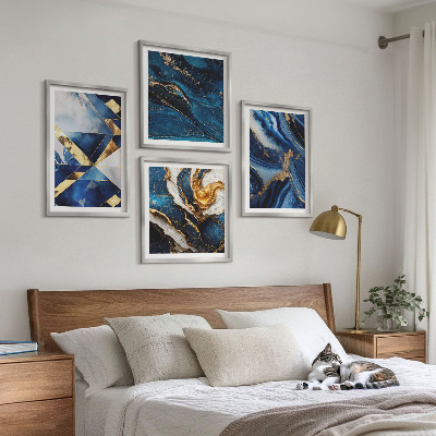 Conjunto de 4 quadros com moldura Padrões abstratos elegantes