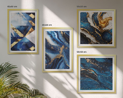 Conjunto de 4 quadros com moldura Padrões abstratos elegantes