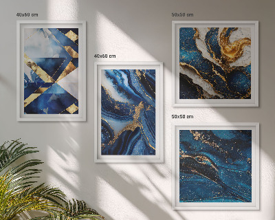 Conjunto de 4 quadros com moldura Padrões abstratos elegantes