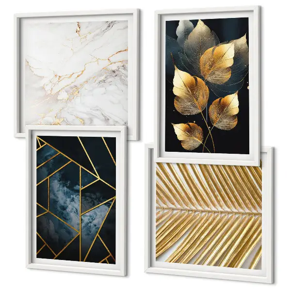 Conjunto de quadros com padrões modernos de plantas