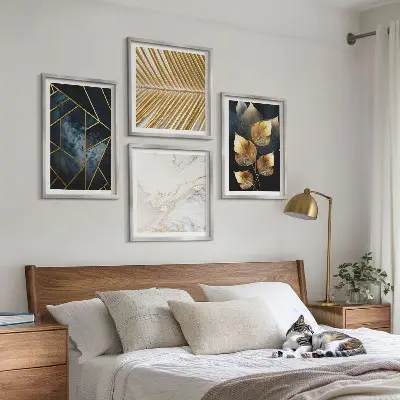 Conjunto de quadros com padrões modernos de plantas