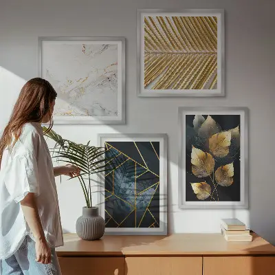 Conjunto de quadros com padrões modernos de plantas