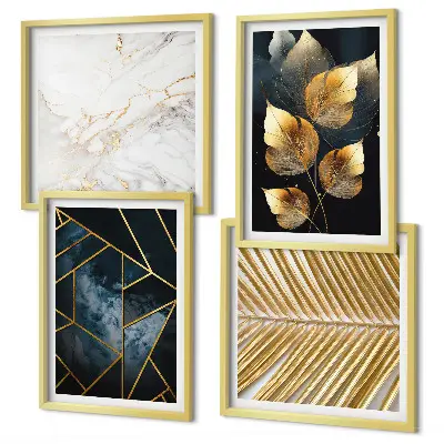 Conjunto de quadros com padrões modernos de plantas