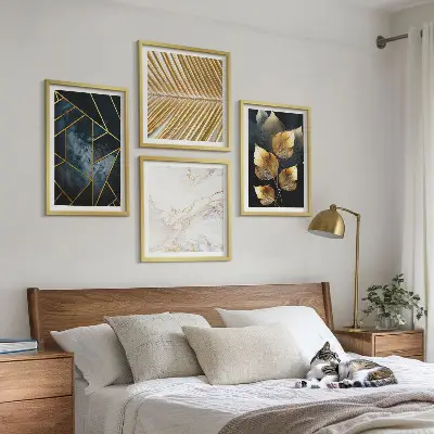 Conjunto de quadros com padrões modernos de plantas