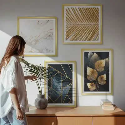 Conjunto de quadros com padrões modernos de plantas