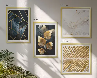 Conjunto de quadros com padrões modernos de plantas