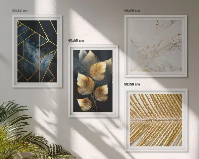 Conjunto de quadros com padrões modernos de plantas