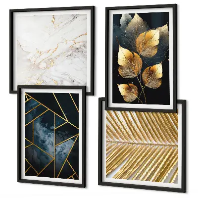 Conjunto de quadros com padrões modernos de plantas