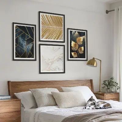 Conjunto de quadros com padrões modernos de plantas
