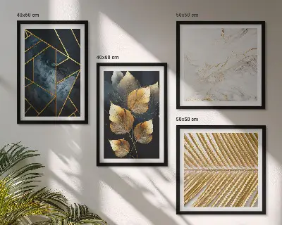 Conjunto de quadros com padrões modernos de plantas