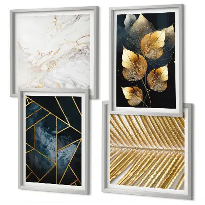 Conjunto de quadros com padrões modernos de plantas