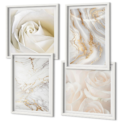 Composição de quadros Padrões de mármore elegantes