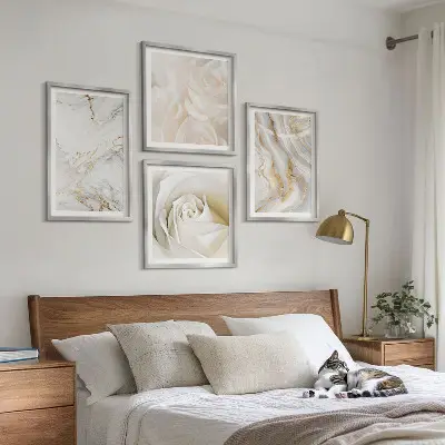 Conjunto de quadros com estampas de mármore elegante