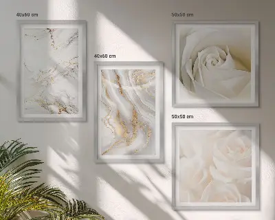 Conjunto de quadros com estampas de mármore elegante