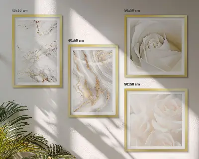 Conjunto de quadros com estampas de mármore elegante