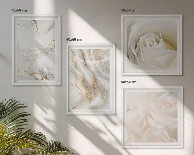 Conjunto de quadros com estampas de mármore elegante