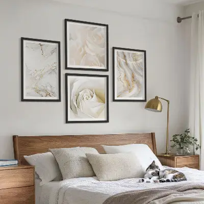 Conjunto de quadros com estampas de mármore elegante