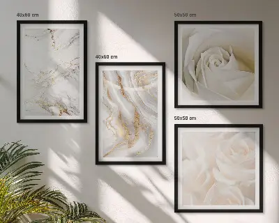 Conjunto de quadros com estampas de mármore elegante