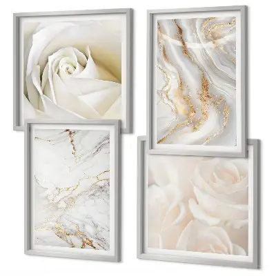 Conjunto de quadros com estampas de mármore elegante