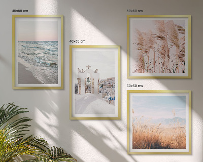 Composição de quadros Plantas, ondas do mar, vista, casas