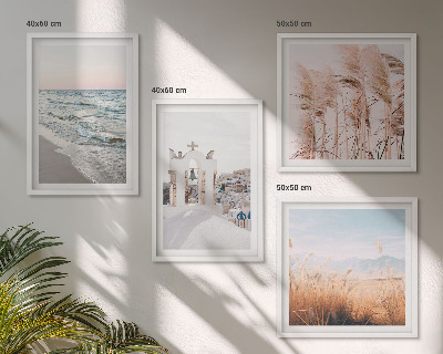 Composição de quadros Plantas, ondas do mar, vista, casas