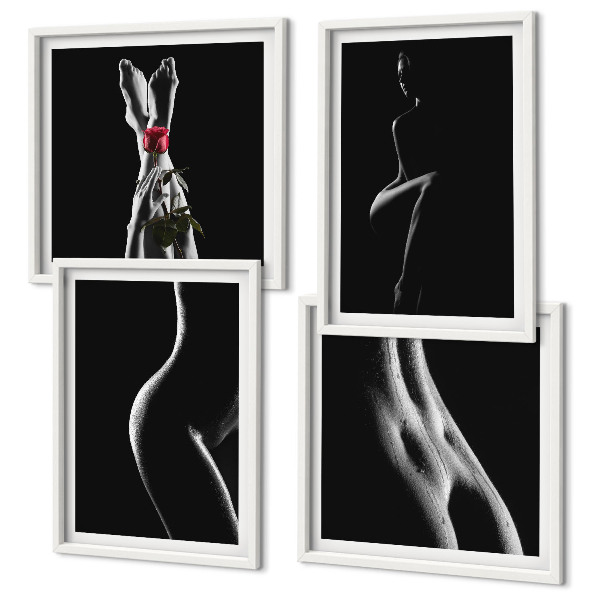 Composição de quadros formas femininas em preto e branco