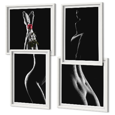 Composição de quadros formas femininas em preto e branco