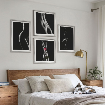 Composição de quadros formas femininas em preto e branco