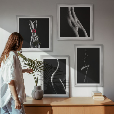 Composição de quadros formas femininas em preto e branco