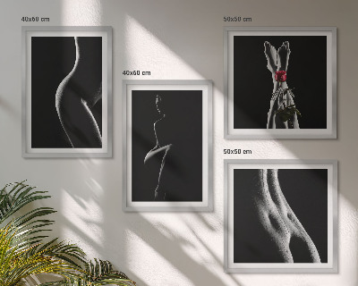 Composição de quadros formas femininas em preto e branco