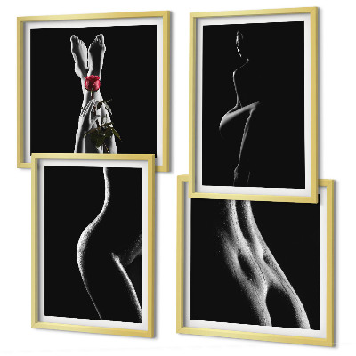 Composição de quadros formas femininas em preto e branco