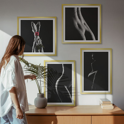 Composição de quadros formas femininas em preto e branco